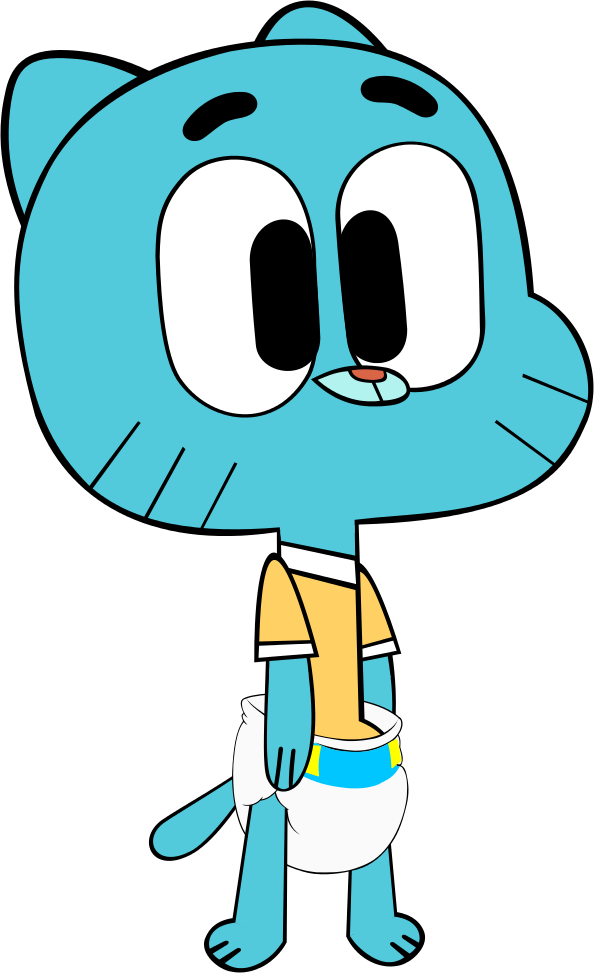 Gumball Diapered - Gumball Mega Rainbow Dash Clipart (594x973), Png Download