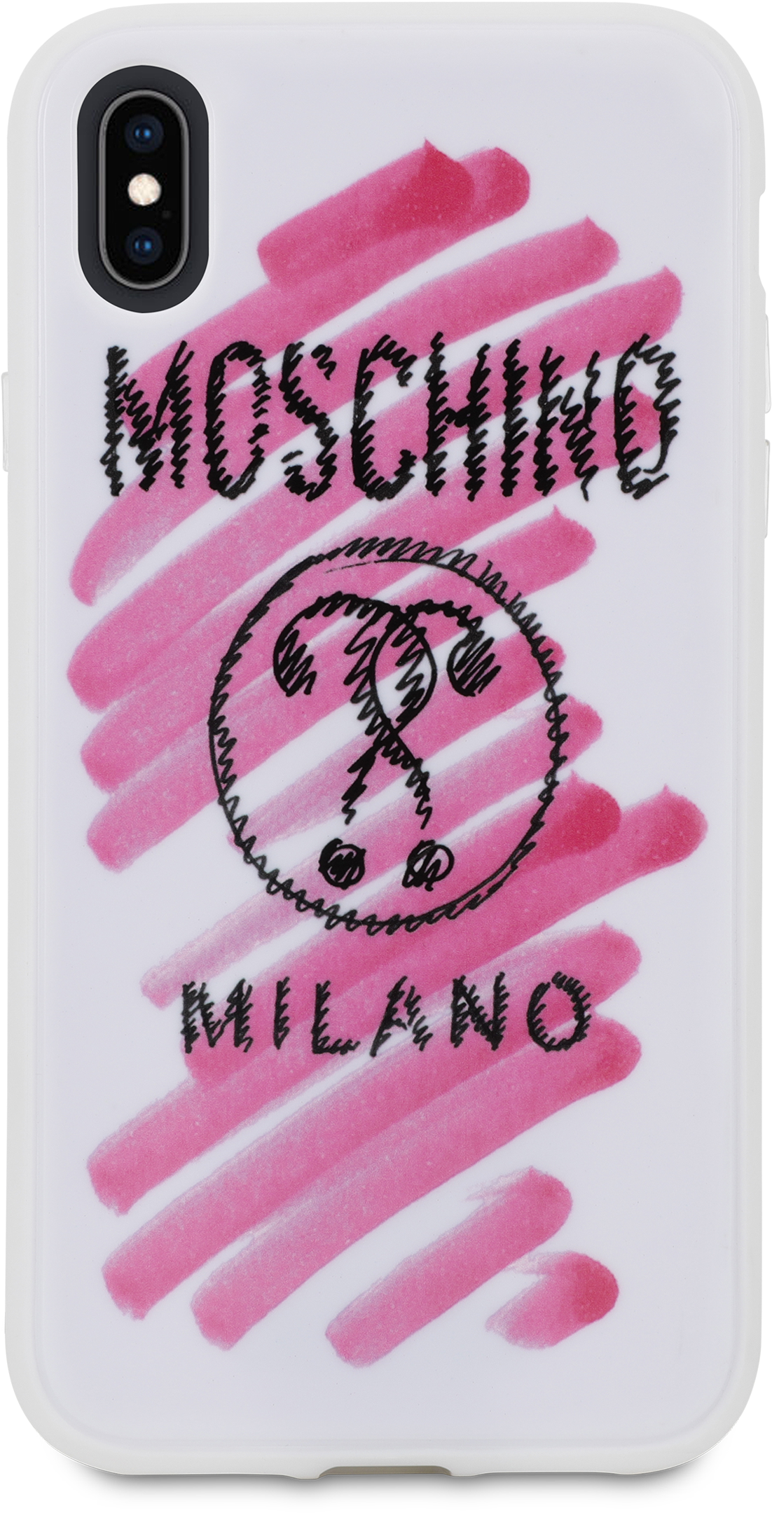 Iphone Xs Max Cover With Brushstroke Double Question - Moschino Phone Case Clipart (2500x3188), Png Download