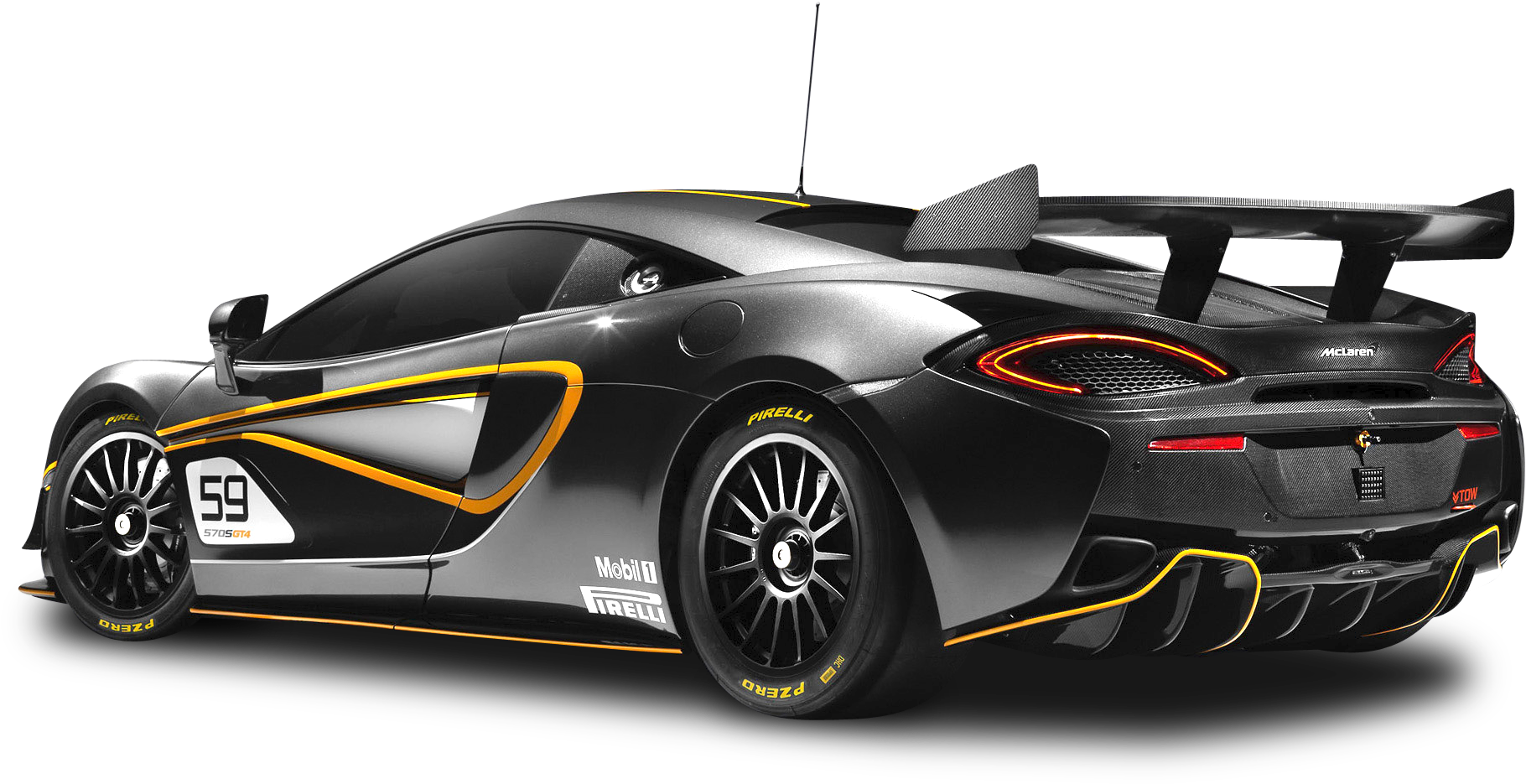 Black Mclaren 570s Gt4 Car - Mclaren Gt4 Clipart (1976x1070), Png Download