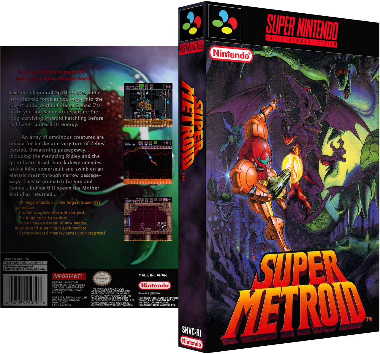 View large size Comments Super Metroid - Super Metroid Original Box Clipart...