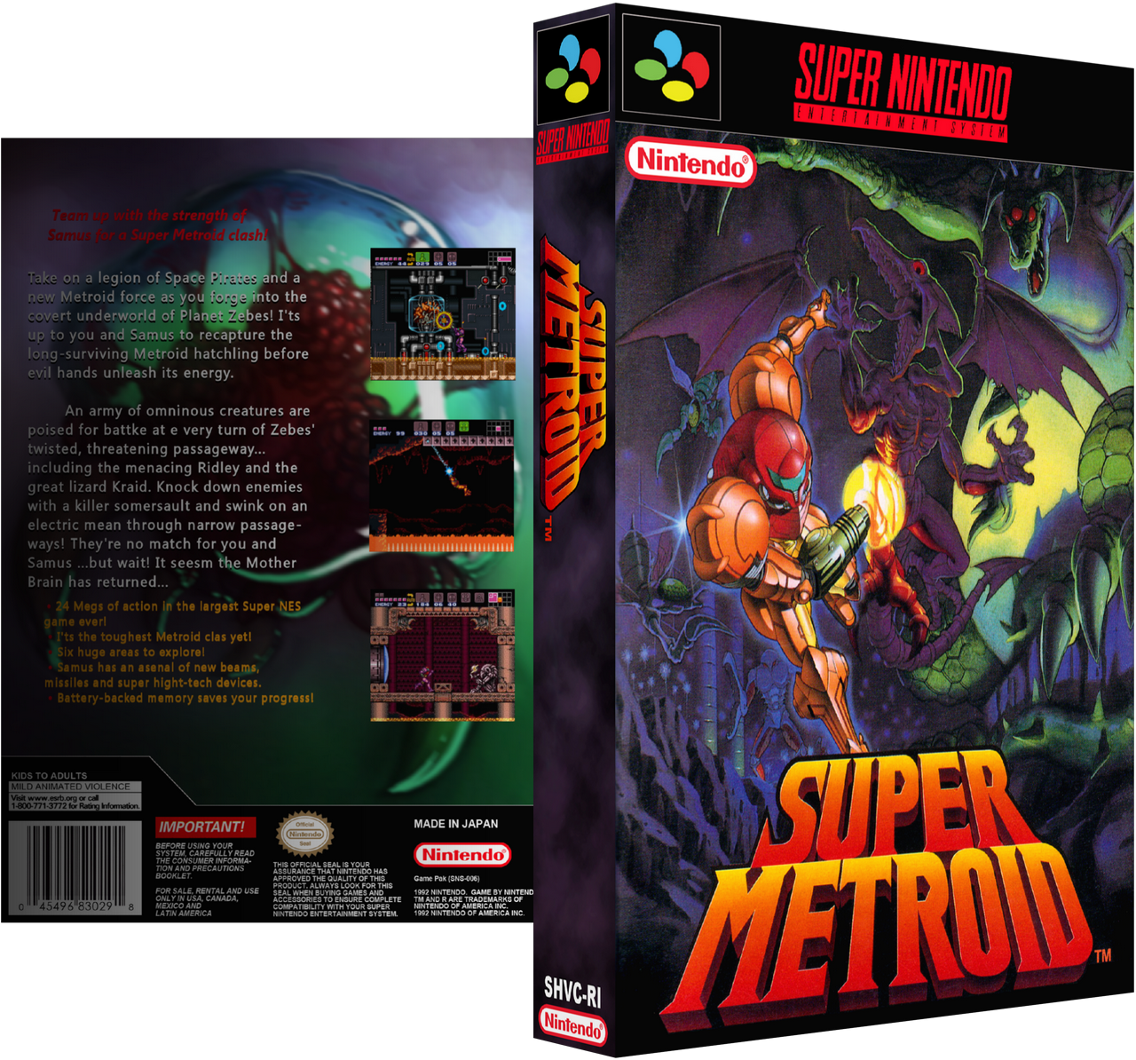 Comments Super Metroid - Super Metroid Original Box Clipart (1400x1200), Png Download