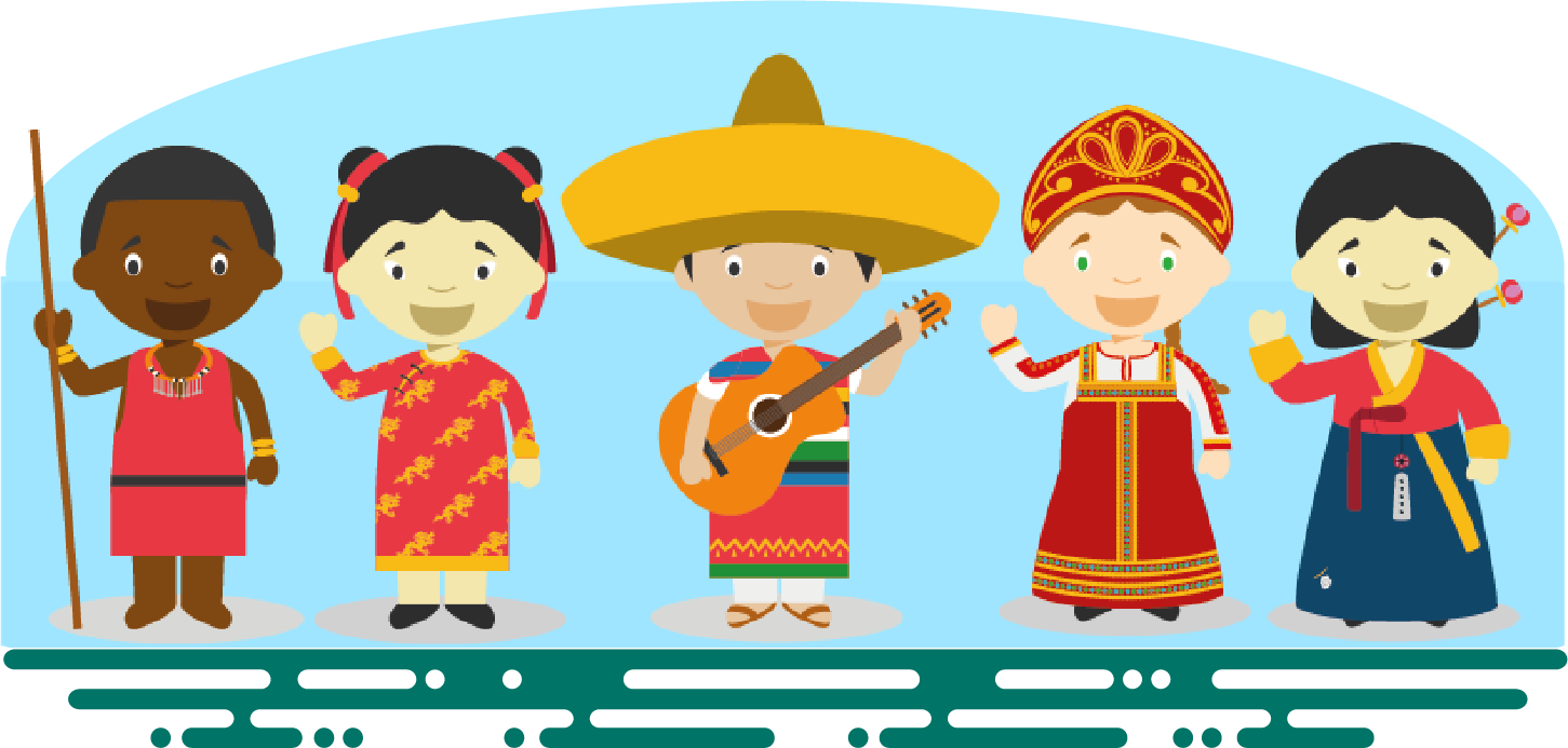 Multicultural - Cartoon Clipart (1451x693), Png Download