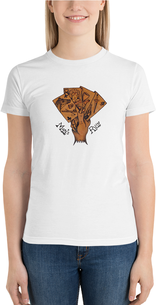 Man's Ruin Bowery Flash Tattoo Short Sleeve Women's - T-shirt Clipart (513x1001), Png Download