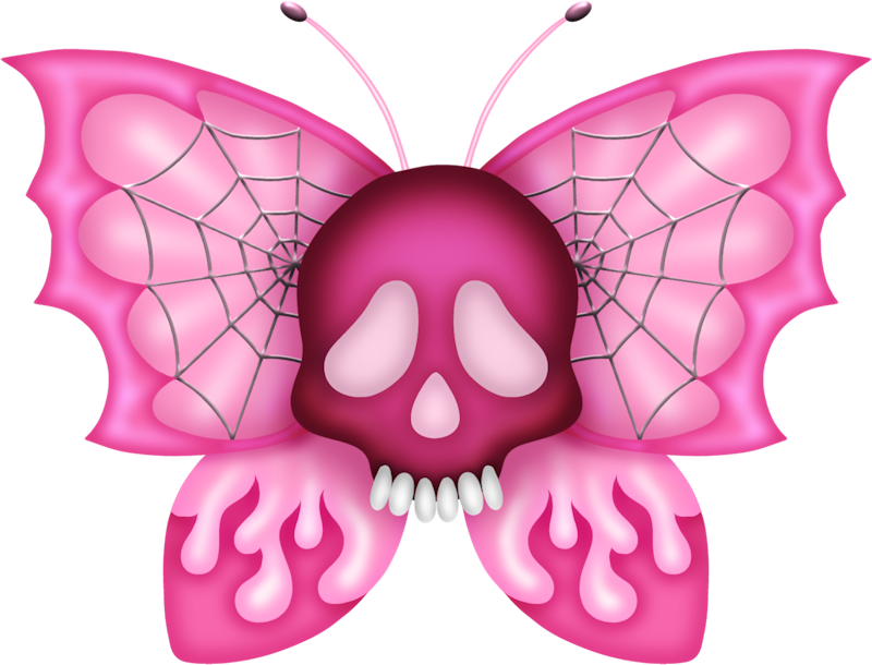 Skull Clipart Butterfly - Sugar Skull Butterfly - Png Download (800x610), Png Download