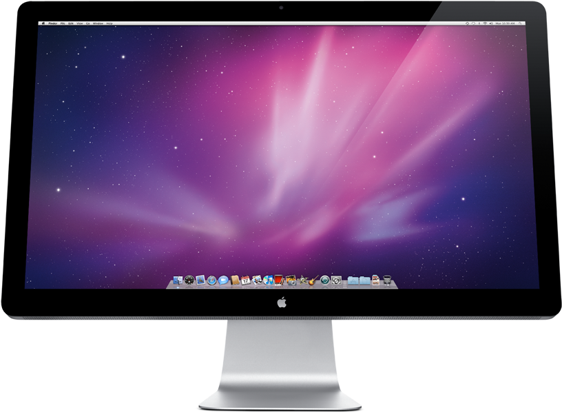 Apple's New 27-inch Led Cinema Display - Mac Os X Monitor Clipart (980x711), Png Download