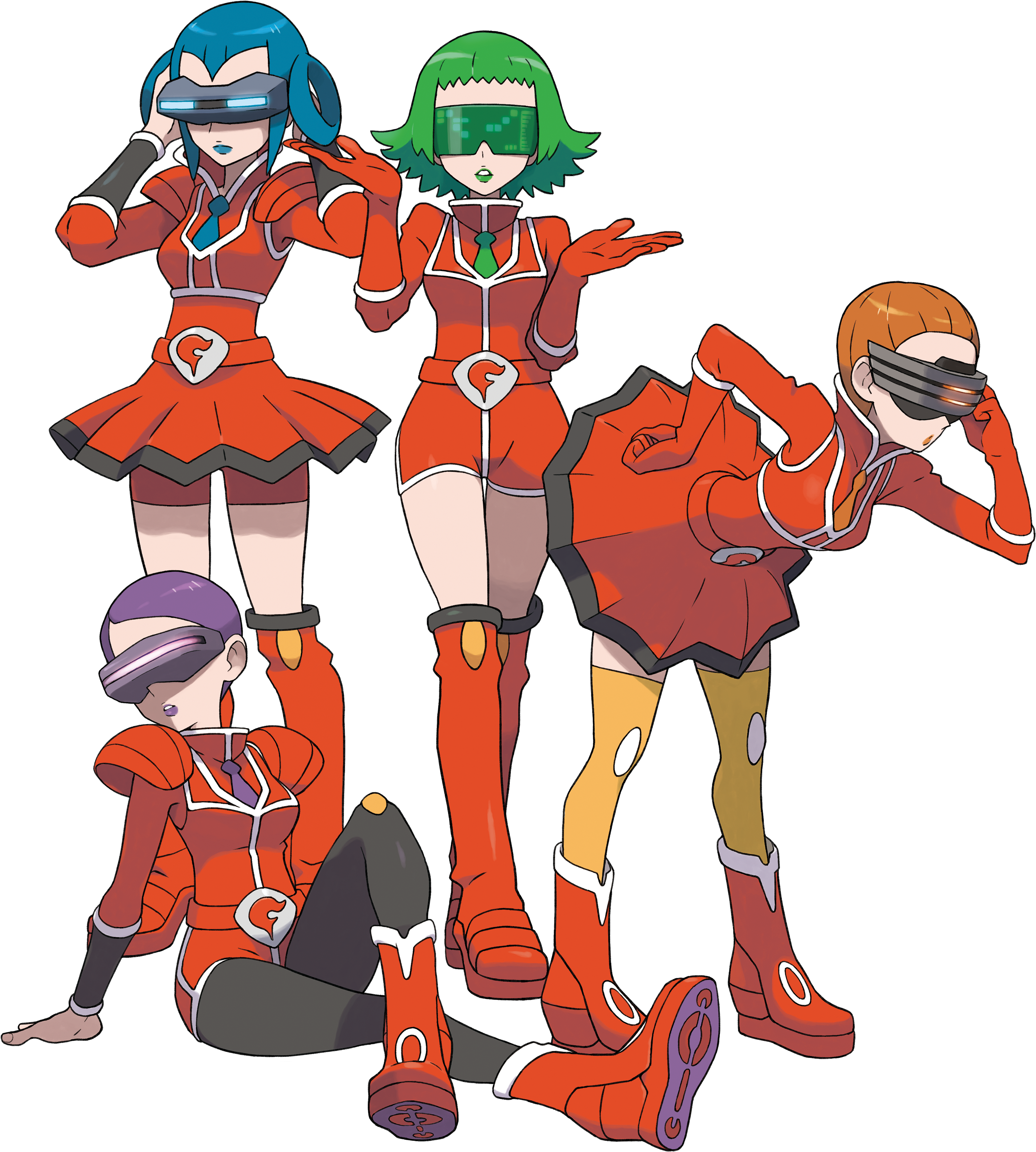 Pokemon Team Flare Admins Clipart (3120x3508), Png Download
