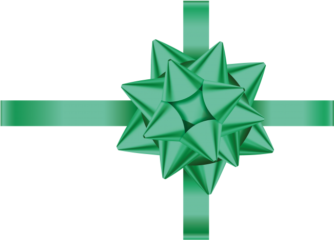 Green Gift Bow - Transparent Gift Bow Png Clipart (866x650), Png Download