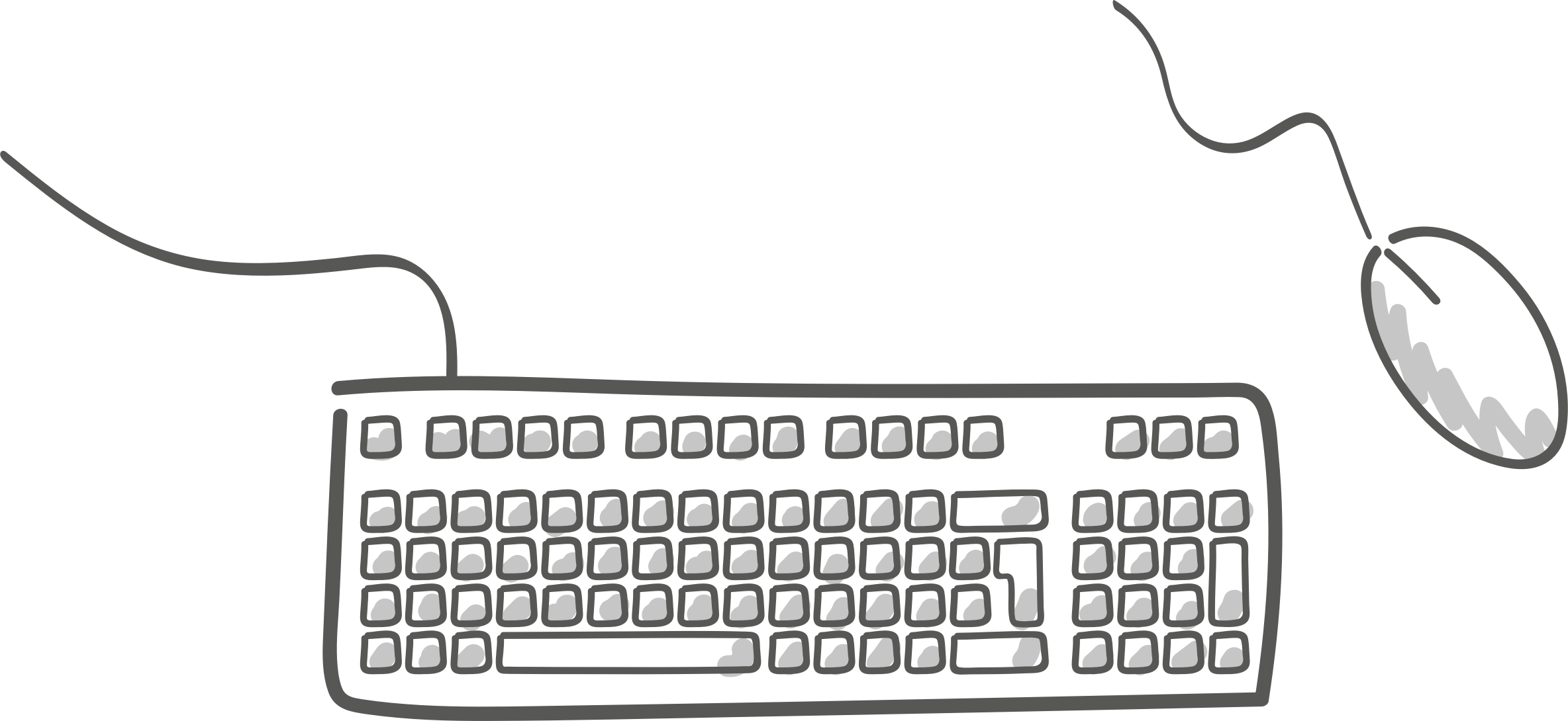 Keyboard Clipart Computer Component - Mouse And Keyboard Vector - Png Download (2368x1090), Png Download