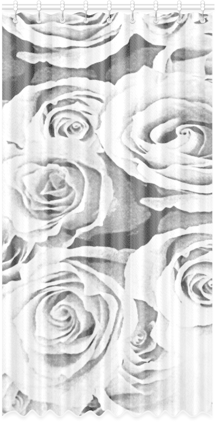 Roses In Black And White Window Curtain - Escenas Para Msn De Colores Clipart (1000x1000), Png Download