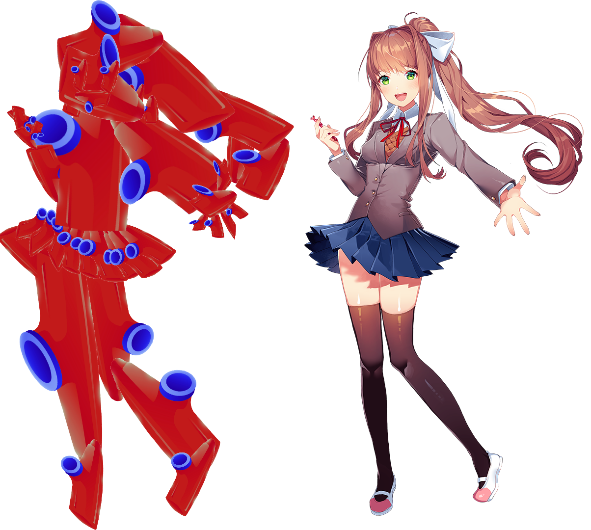 Funim Bored So I Made Monika Out Of Kazoos - Doki Doki Literature Club Sprites Monika Clipart (1204x1080), Png Download