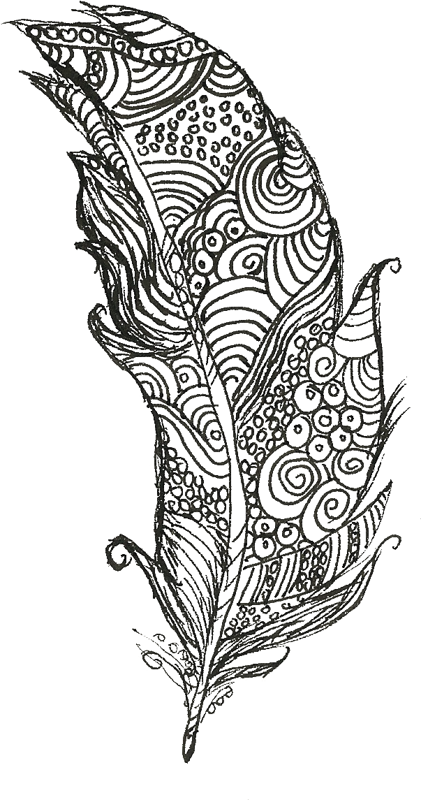 Doodles Hand Lettering - Feather Doodle Art Png Clipart (820x1238), Png Download