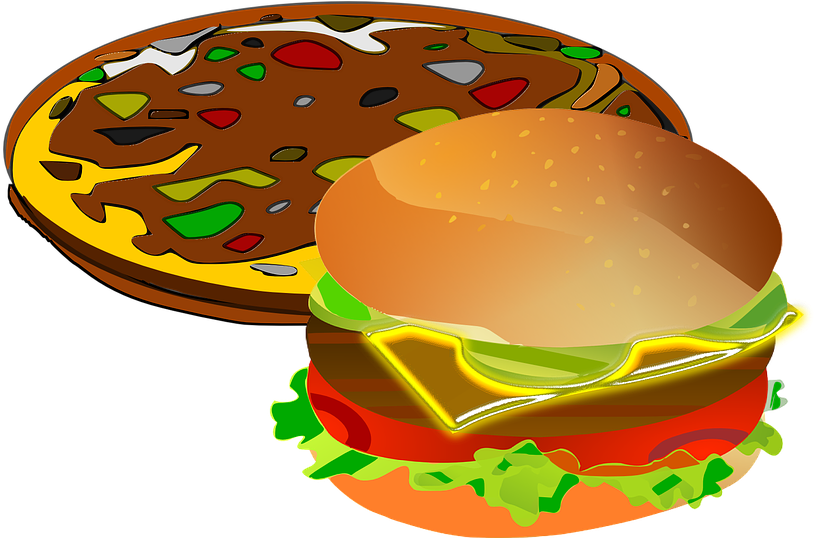 Pizza Food Lunch Free Image On Pixabay - Food In Illustration Png Clipart (960x537), Png Download