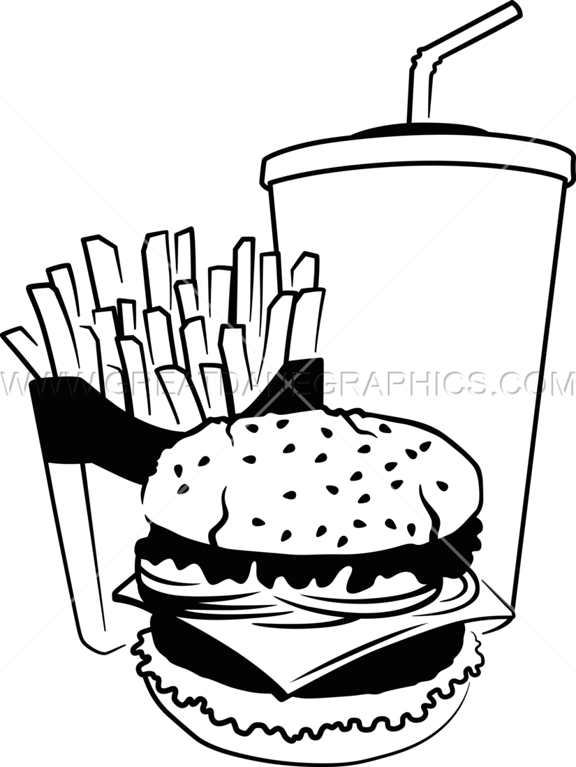 Fast Food Drawing At Getdrawings - Junk Food Clipart Black And White - Png Download (825x1098), Png Download