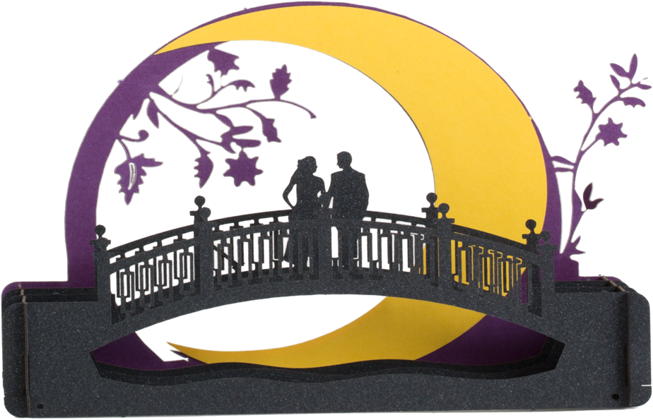 Moon Bridge Pop Up Love Card - Arch Clipart (924x595), Png Download