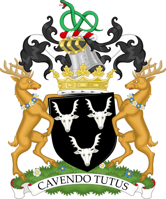 Coat Of Arms Of The Duke Of Devonshire - Duke Of Devonshire Coat Of Arms Clipart (570x685), Png Download