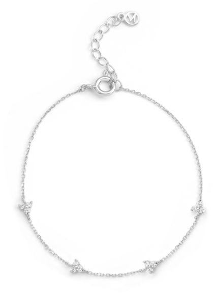 Mini Lotus Bracelet Silver - Mini Lotus Bracelet Mejuri Clipart (650x650), Png Download