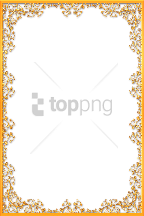 Free Png Gold Wedding Border Png Png Image With Transparent - Vintage Gold Frame Png Clipart (480x720), Png Download