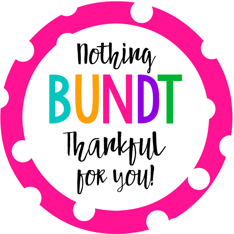 Thank You Gift Tags - Nothing Bundt Cake Thank You Clipart (800x800), Png Download