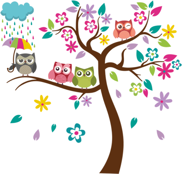 Arbol De Colores Png - Vinilos Decorativos Para Cuarto De Bebe Clipart (800x775), Png Download