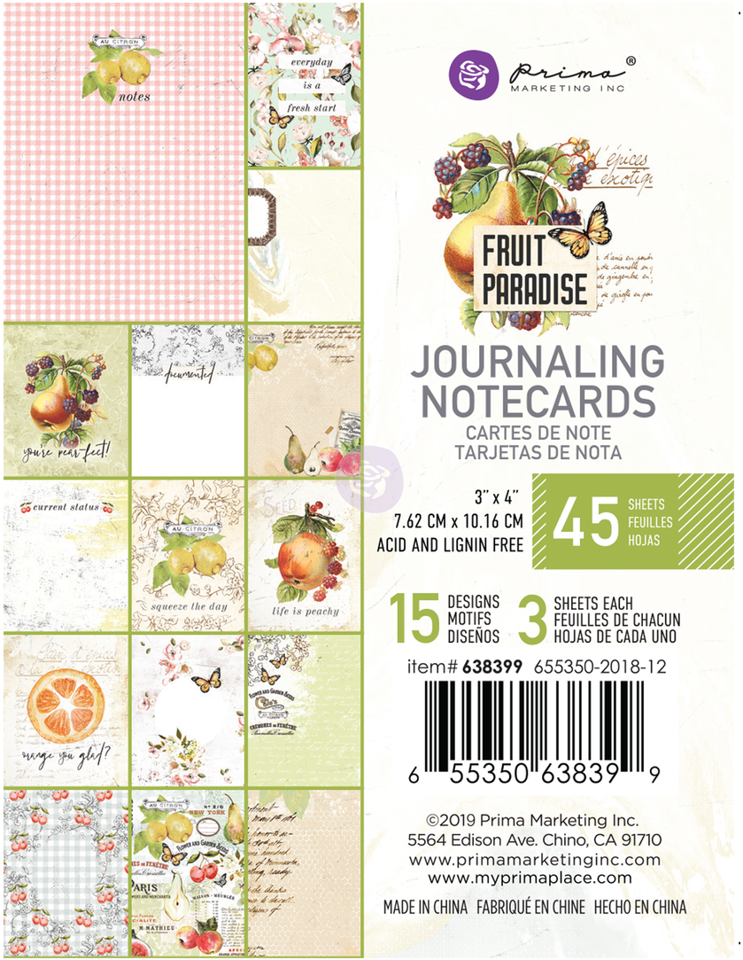 3 X 4 Journaling Cards - Prima Marketing Pad Spring Farmhouse Clipart (1280x1280), Png Download