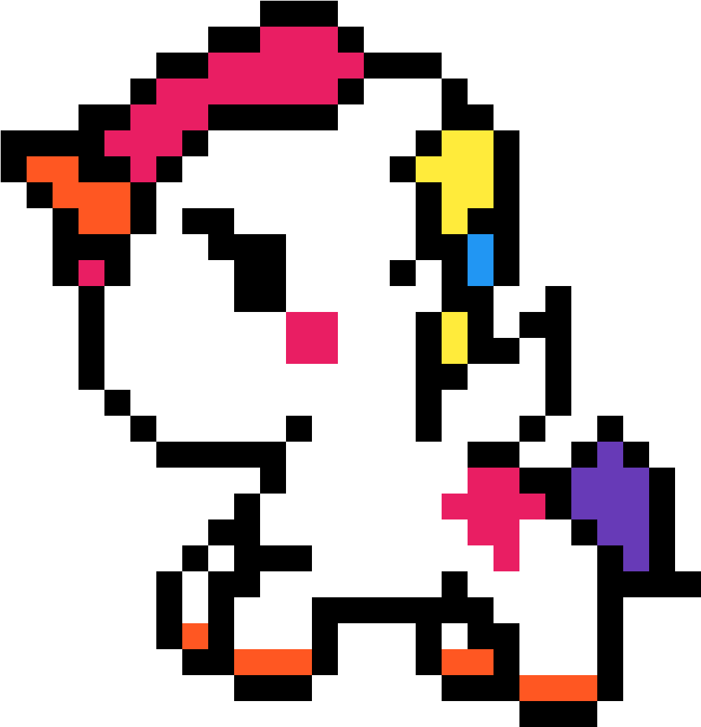 Banner Library Stock Tokidoki Unicornio Transprent - Pixel Art Unicorn Easy Clipart (1184x1184), Png Download
