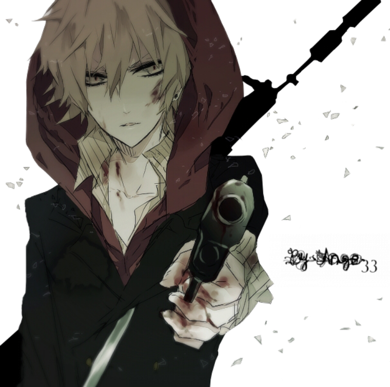 Perso Manga Png - Anime Boy With Pistol Clipart (760x754), Png Download