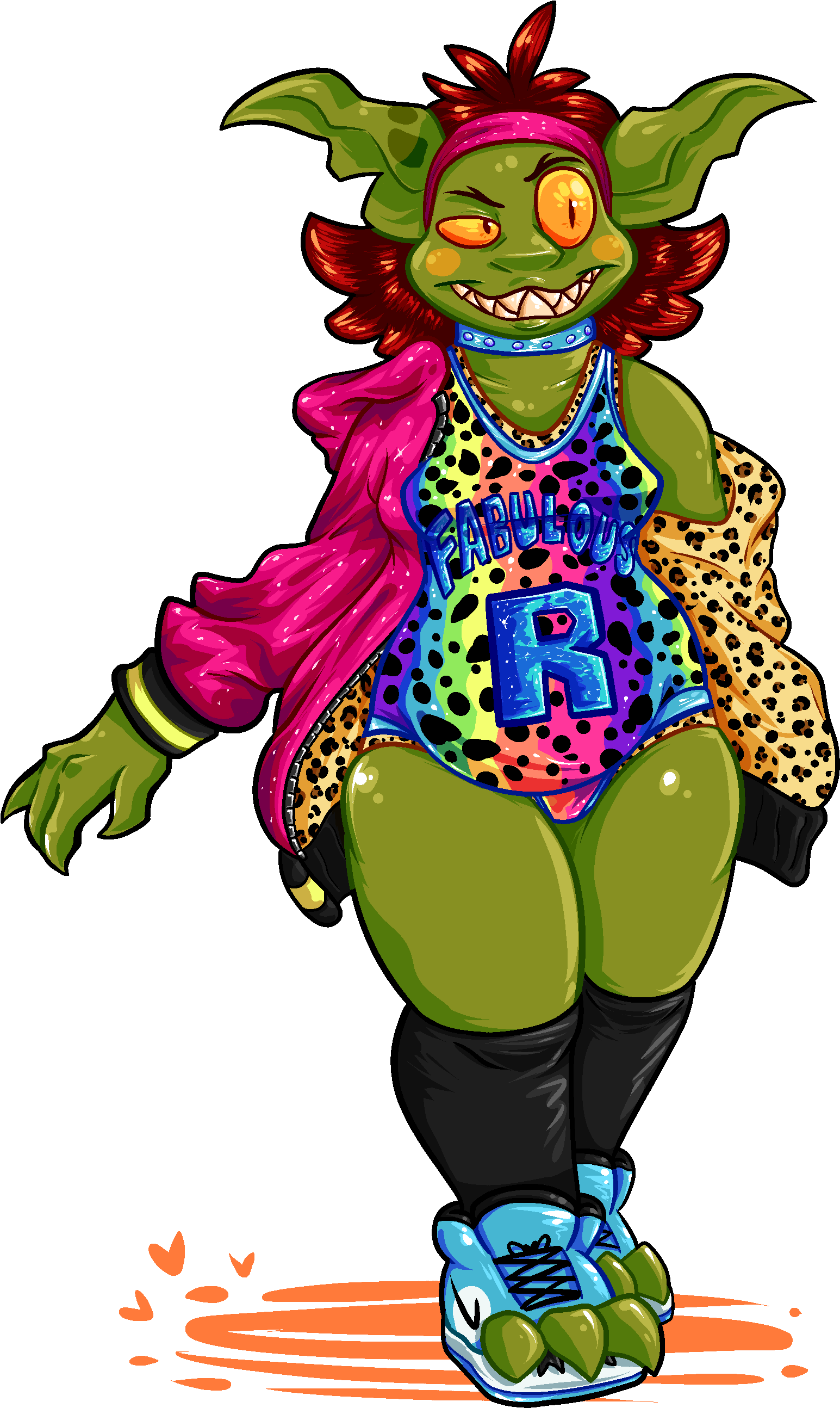Inspired By Carmella's Lisa Frank Outfit From Wwe, - Cartoon Clipart (1545x2588), Png Download