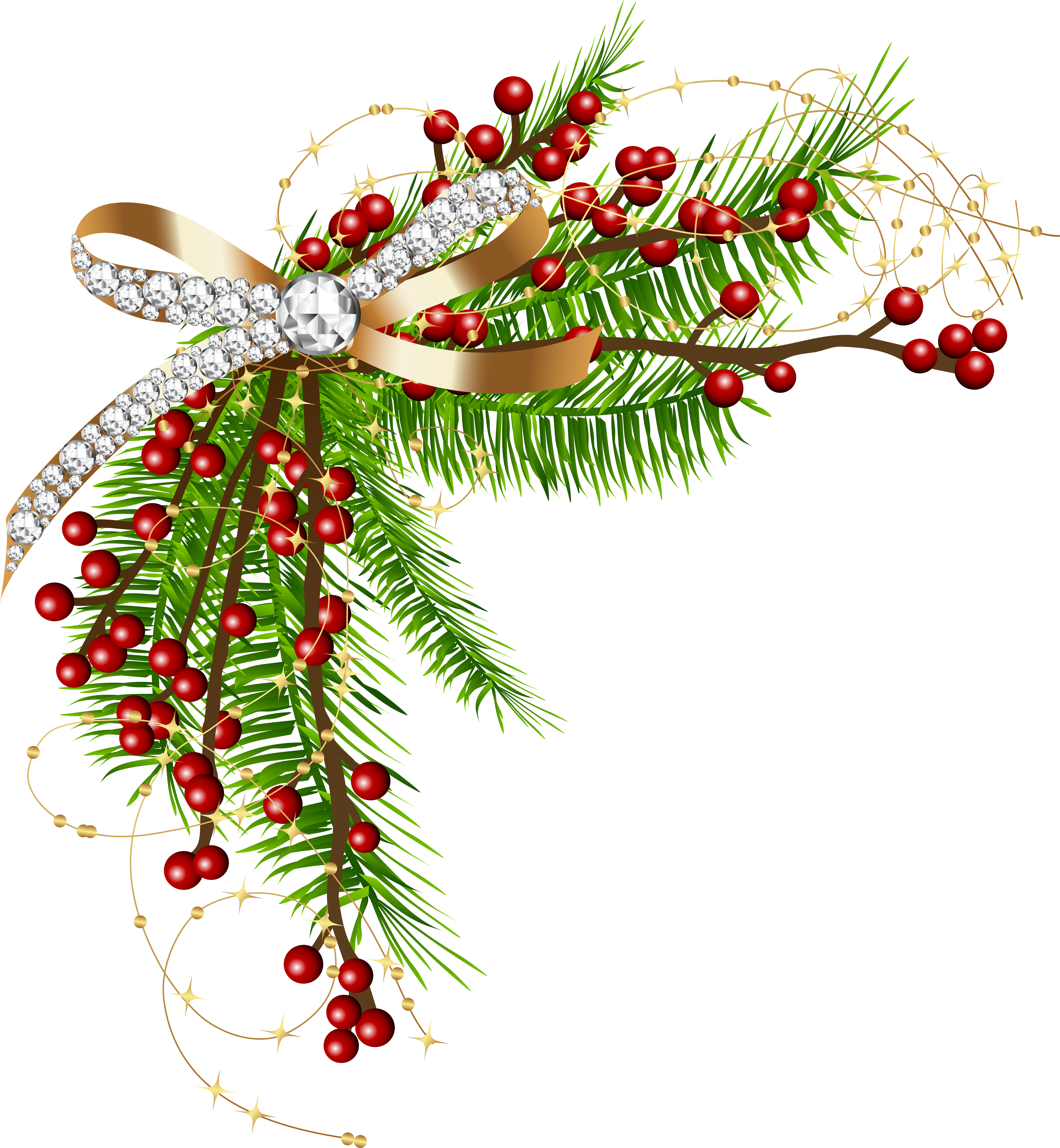 Christmas Pine Green Decor Png Clip Art Ⓒ - Christmas Decor Png Clipart Transparent Png (5543x6000), Png Download