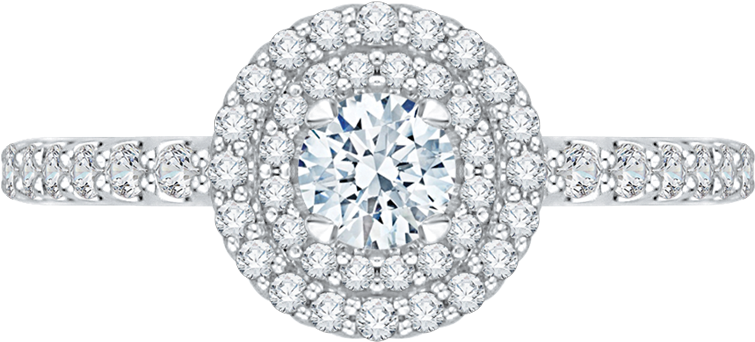 G-h Si Diamond Engagement Ring With Diamonds In A Double - Carizza Engagement Ring Oval Semi Mount Clipart (1000x1000), Png Download