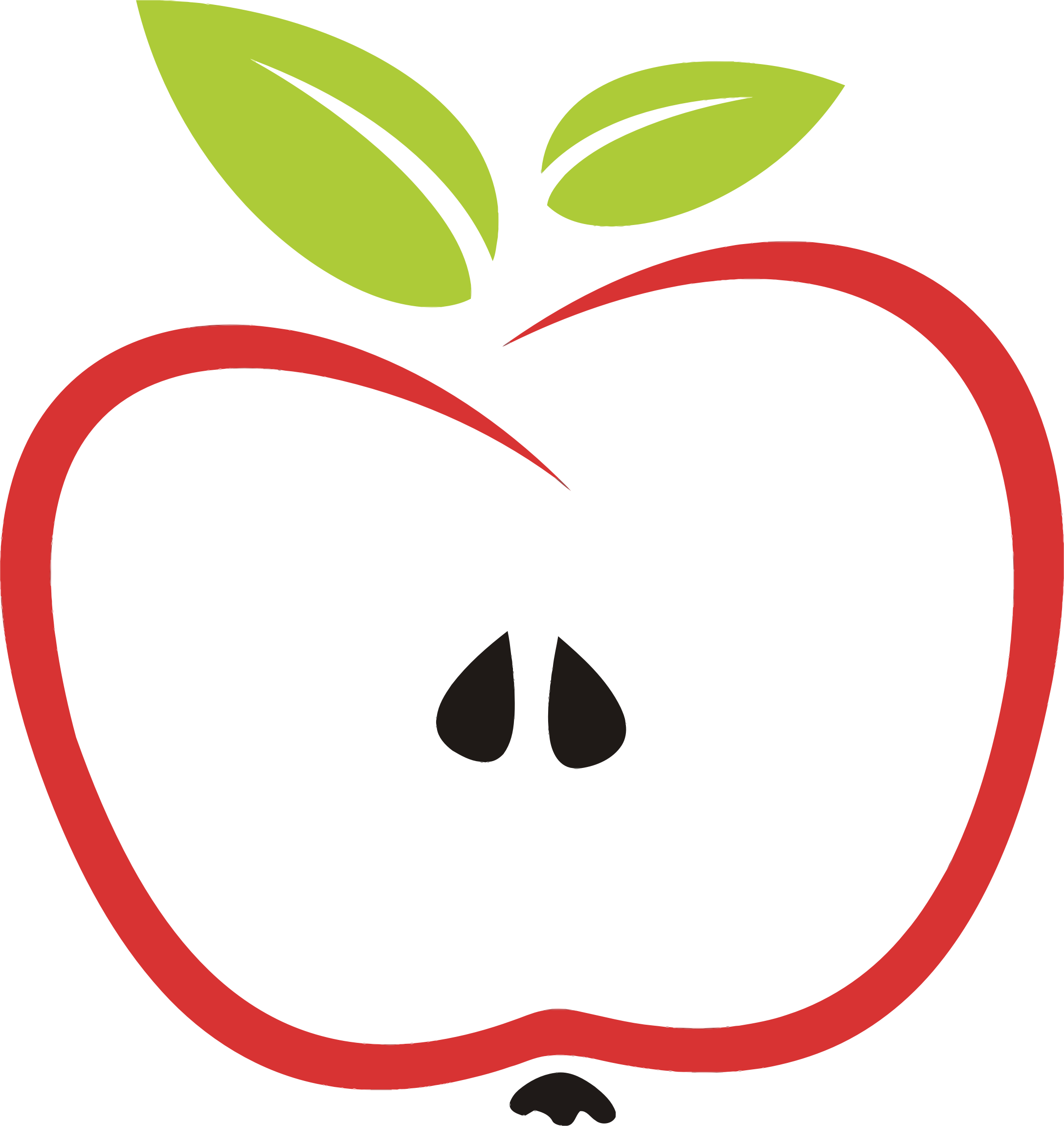 This Free Icons Png Design Of Stylized Apple Leaves - Apple Clipart Transparent Png (2176x2302), Png Download