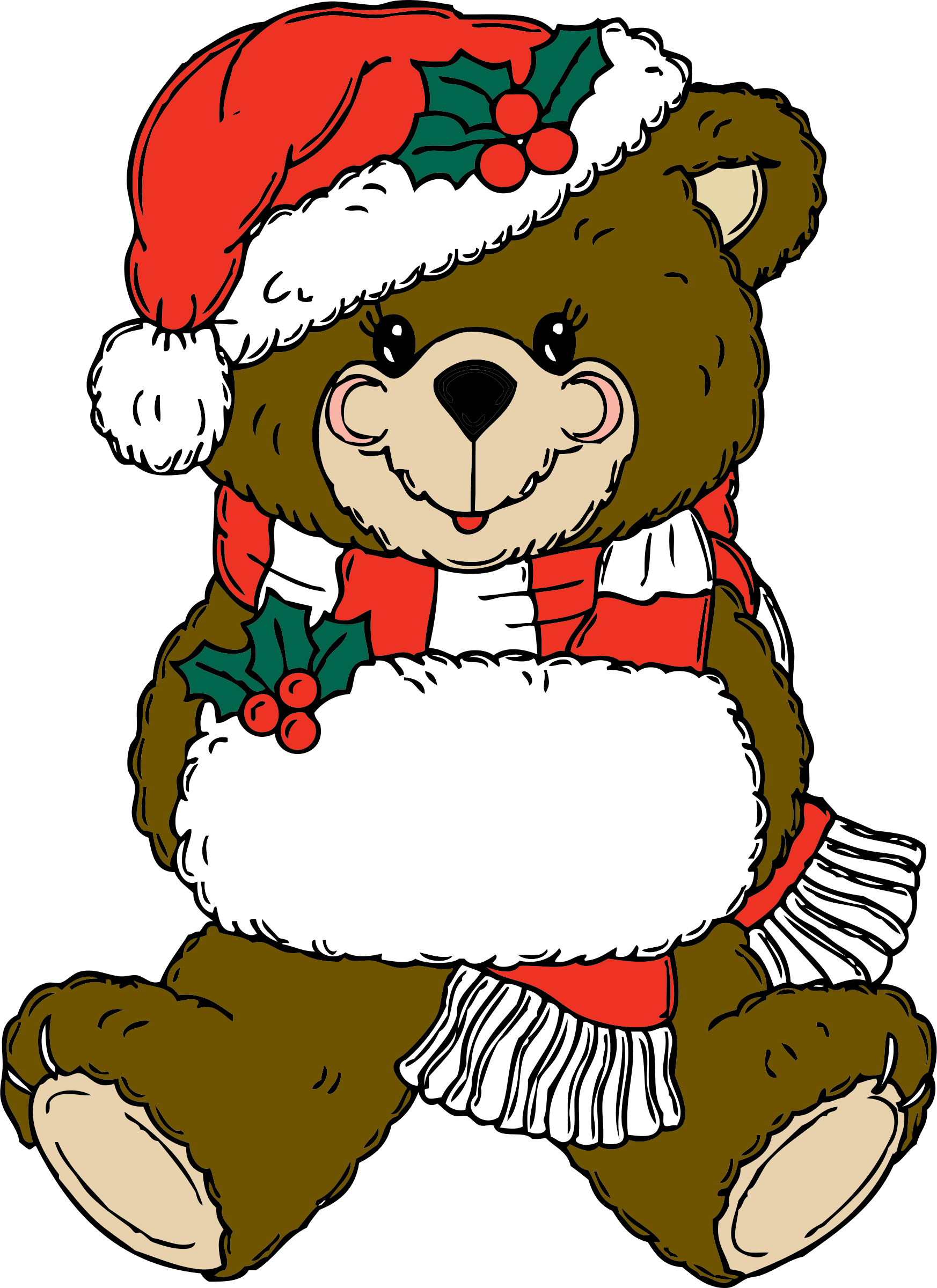 Christmas Bear - Christmas Teddy Bear Vector Clipart (1746x2400), Png Download