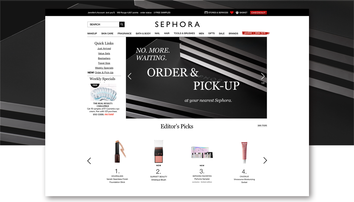Sephora Png Transparent Background - Sephora Pick Up In Store Clipart (1400x800), Png Download