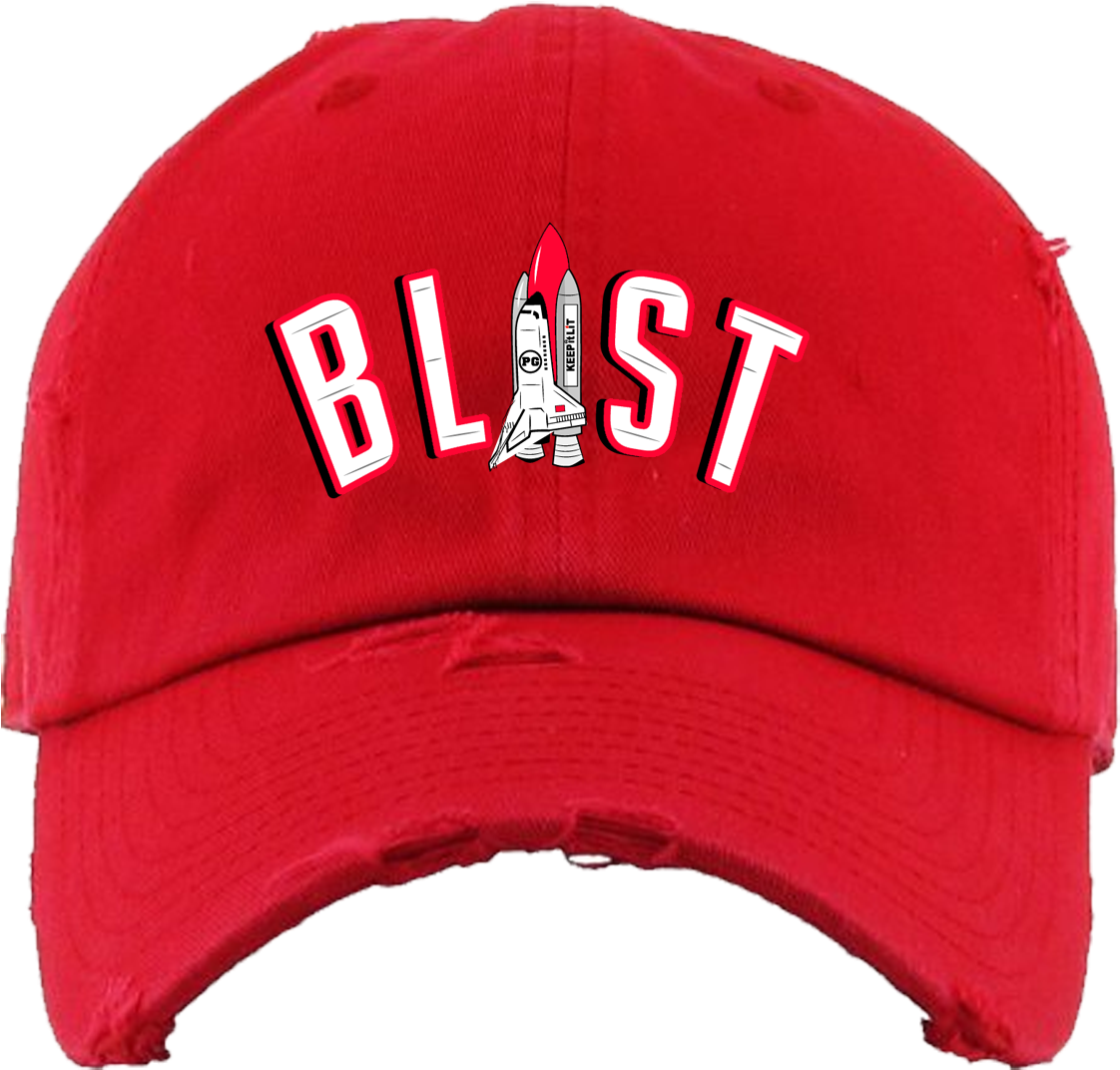 Blast Off Red Distressed Dad Hat - Baseball Cap Clipart (1200x1200), Png Download
