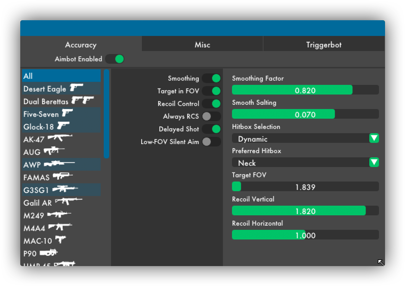 Settings - Csgo Cheat Menu Designs Clipart - Large Size Png Image - PikPng