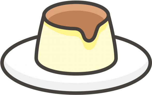 Custard Emoji Icon - Flan Clipart (866x650), Png Download