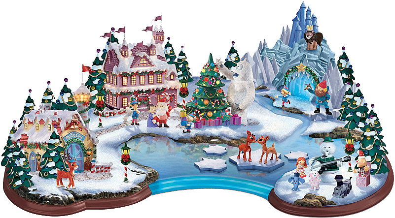 Hawthorne Village Rudolph's Christmas Cove Light Up - Rudolph's Christmas Cove Illuminated Village Sculpture Clipart (801x443), Png Download