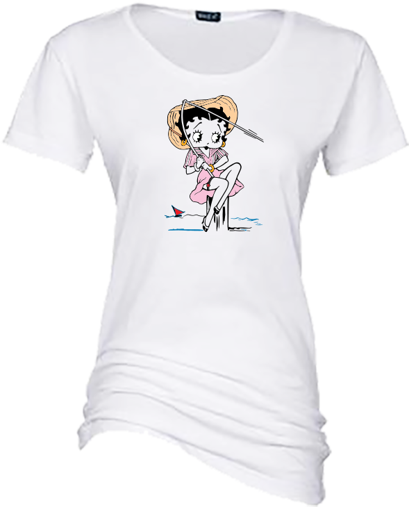 Bass Fishing Betty Boop T Shirts Tanks Shorts,bass - Betty Boop Colouring Pages Clipart (600x772), Png Download