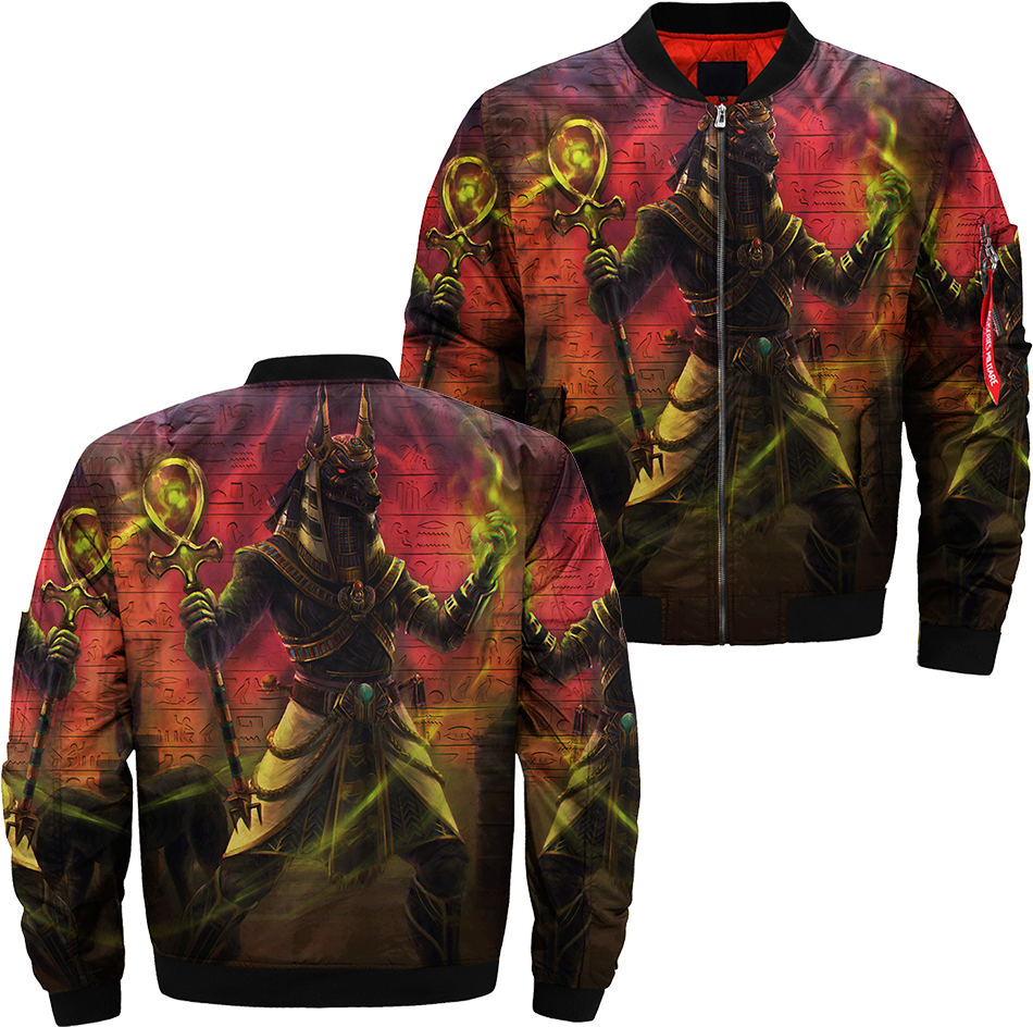 Com 3d Printed Anubis Over Print Jacket %tag - Jacket Clipart (1000x1000), Png Download