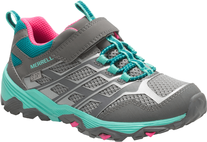 Merrell Kids Moab Fst Low Waterproof Grey/multi - Shoe Clipart (800x800), Png Download