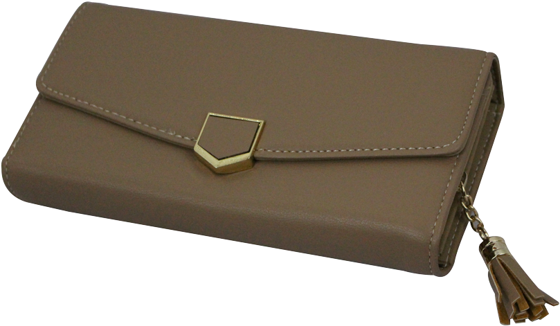 Arrow Shape Magnet Lock Ladies Purse Camel Color A - Wallet Clipart (1037x691), Png Download