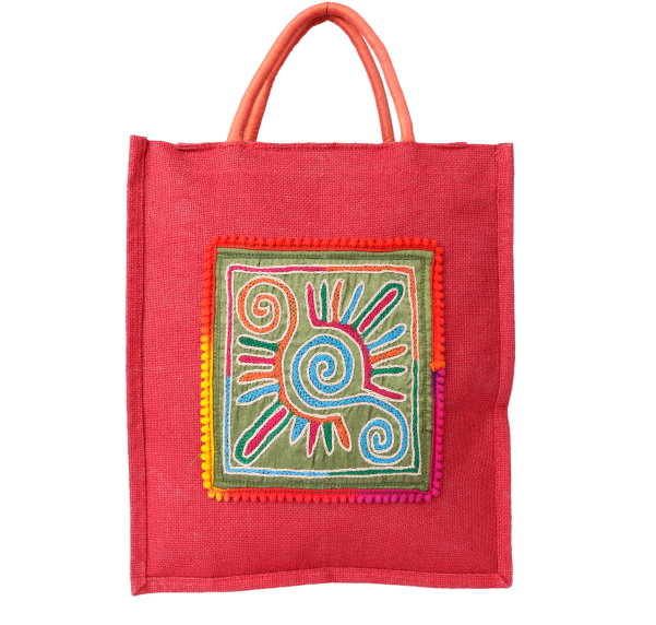 Indha Craft Handmade Jute Lunch Bag For Men/women - Tote Bag Clipart (600x600), Png Download