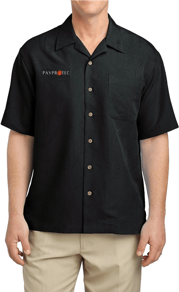 Port Authority Men's Black Patterned Easy Care Camp - Fred Perry Bowling Shirt Miles Kane Clipart (1024x1024), Png Download