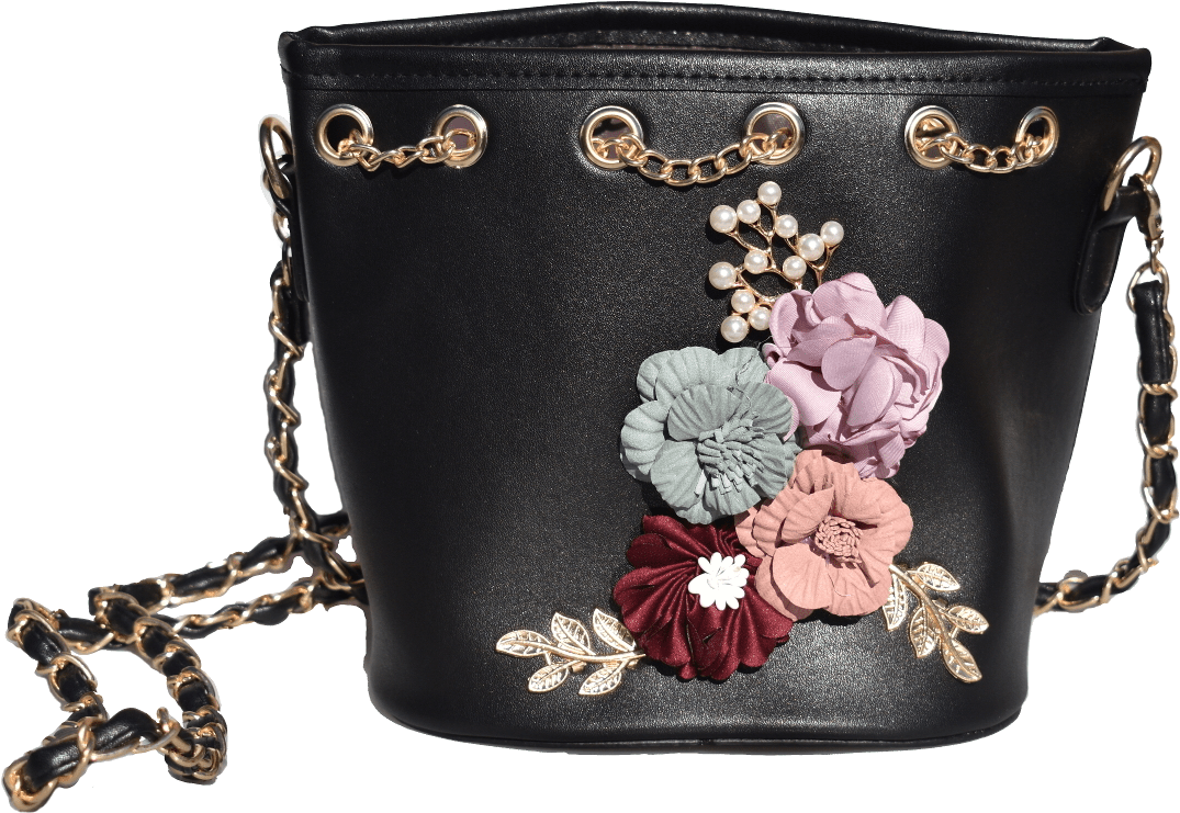 Flower Bucket Bag - Shoulder Bag Clipart (1200x1000), Png Download