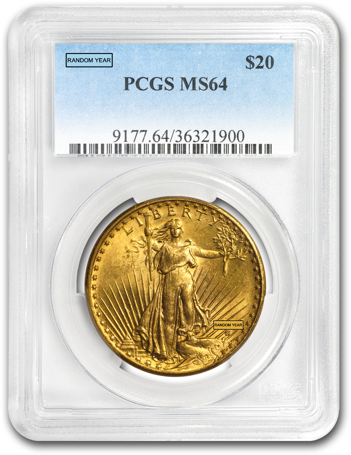 $20 Saint Gaudens Gold Double Eagle Ms 64 Pcgs - 1933 Gold Double Eagle Clipart (1500x1500), Png Download