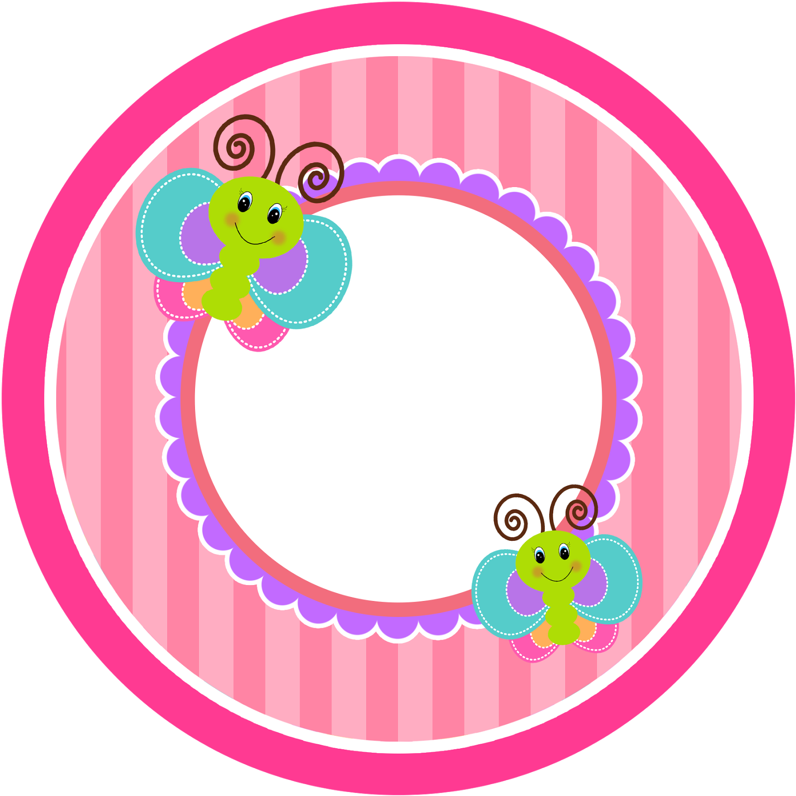 Divertida Mariposa Etiquetas Para Candy Imprimir Gratis - Invitation Clipart (1600x1600), Png Download