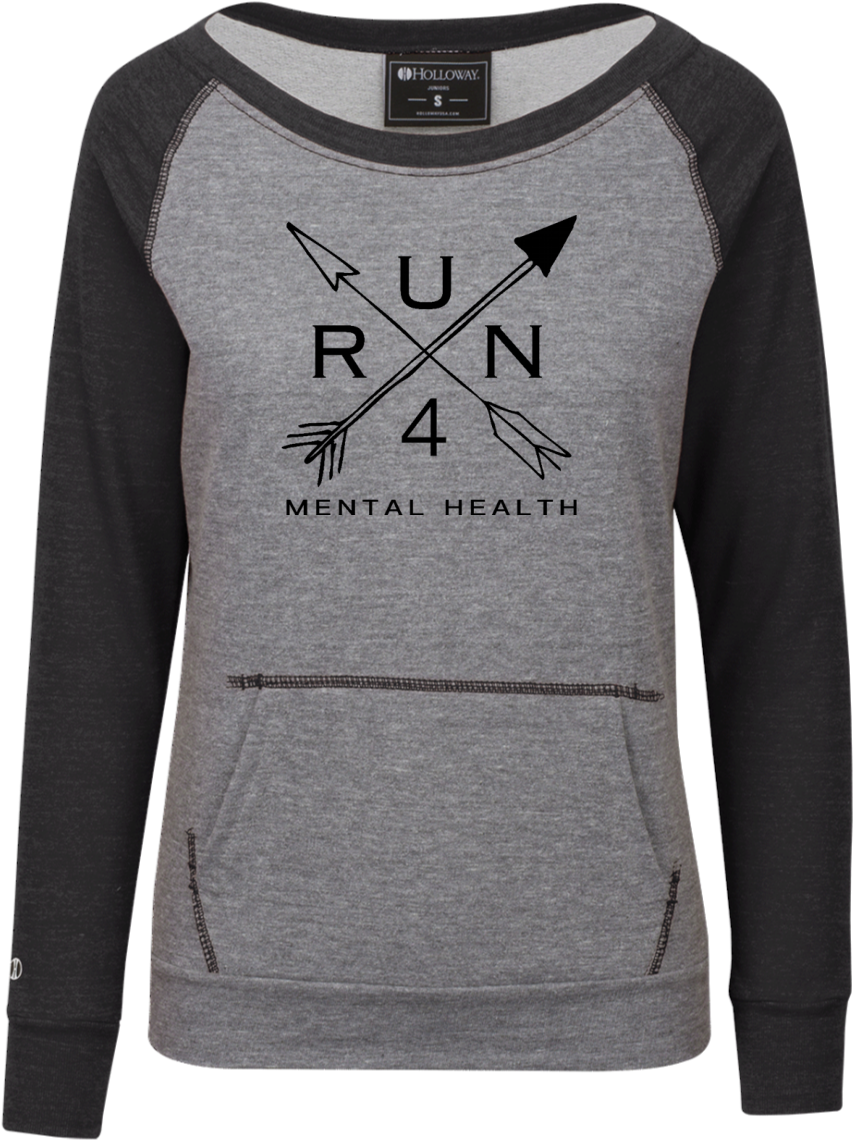 Run For Mental Health Ladies' Vintage Terry Fleece - Jack And Jones Long T Shirt Clipart (1155x1155), Png Download