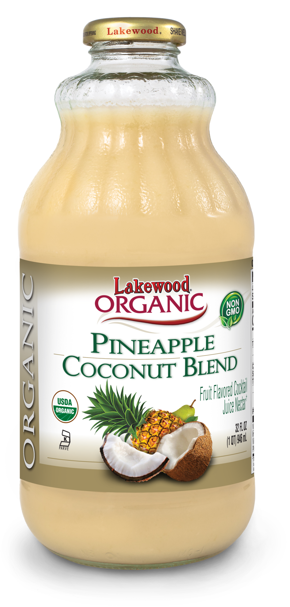 Lakewood Organic Pineapple Coconut Juice Blend, - Lakewood Organic Lemon Juice Clipart (947x1979), Png Download