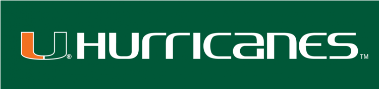 Miami Hurricanes Iron On Stickers And Peel-off Decals - Miami Hurricanes Font Clipart (750x930), Png Download