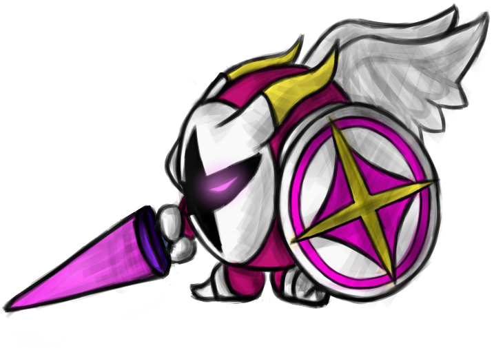 Galacta Knight, Morpho Knight, And Kirby Art Clipart (720x600), Png Download