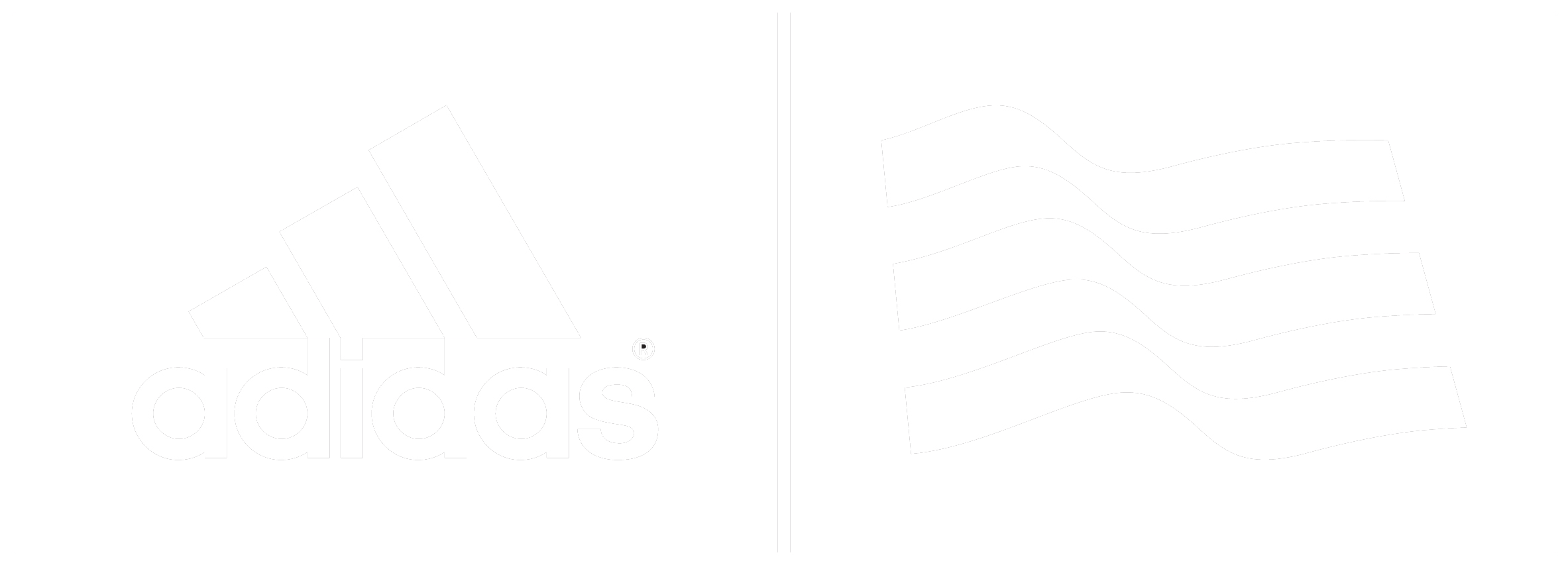 Logo Adidas Bianco Png - Logo Adidas Vector Trang Clipart (2366x853), Png Download